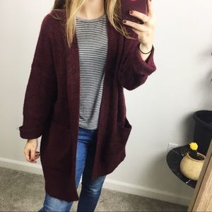 Sale Dip Maroon Oversized Cardigan 